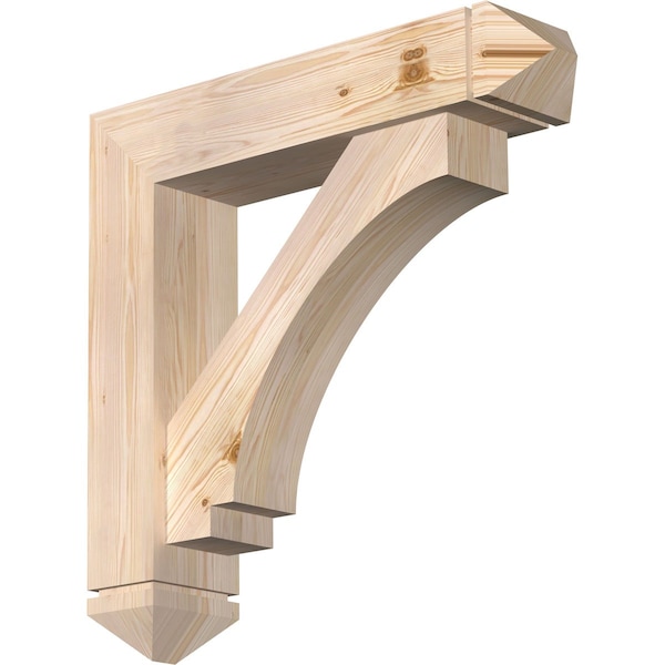 Ekena Millwork Imperial Arts and Crafts Smooth Bracket w/ Offset Brace, Douglas Fir, 7 1/2"W x 34"D x 34"H BKT0806X34X34IMP03SDF - main